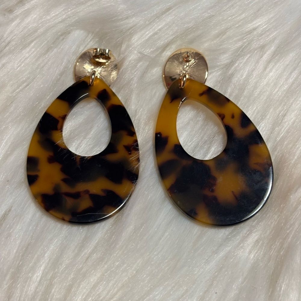 Target Tortoise Shell Teardrop Earrings - Picture 3 of 3